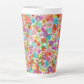 華やかな庭の花盛り カフェラテマグ (正面)
