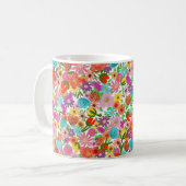 華やかな庭の花盛り コーヒーマグカップ (正面左)
