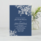 華やかな招待状-青と銀 招待状 (スタンド正面)