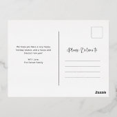 華やかな挨拶 |ダークオーバーレイとフォト 箔シーズンポストカード (裏面)