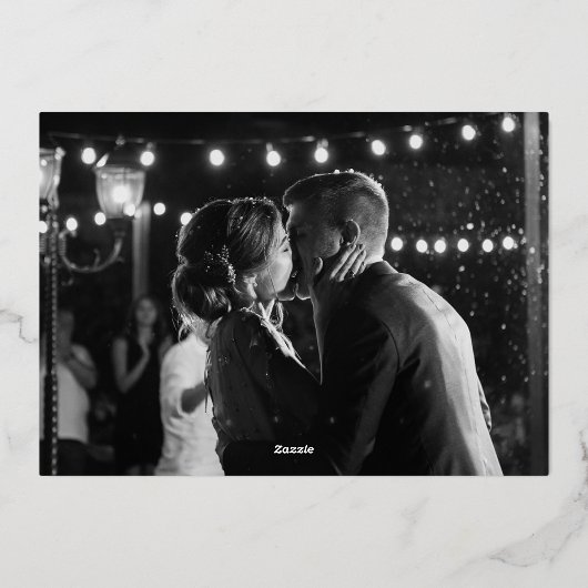 華やかな挨拶 |ダークオーバーレイと2枚の写真 箔シーズンカード (裏面)