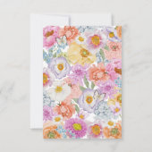 華やかな明るい花のRSVPカード 出欠カード (裏面)