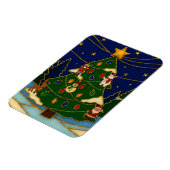 華やかな森のクリスマスクロワゾネ アート マグネット (左側)
