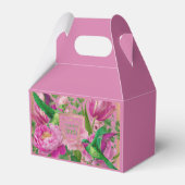 華やかな植物のピンクとグリーン フェイバーボックス (裏面サイド)