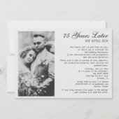 華やかな正式な75周年記念結婚写真 招待状 (正面)