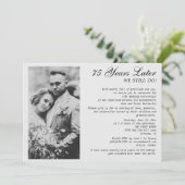華やかな正式な75周年記念結婚写真 招待状 (スタンド正面)