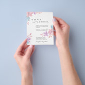 華やかな水彩植物結婚のボホ チラシ (手)