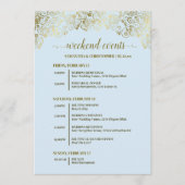 華やかな淡青とゴールドの結婚式イベントとタイムライン プログラム (正面)