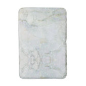 華やかな白灰色の銀グリッター バスマット (正面縦)