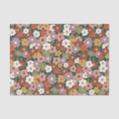 華やかな秋の多色花柄 薄葉紙 (正面)