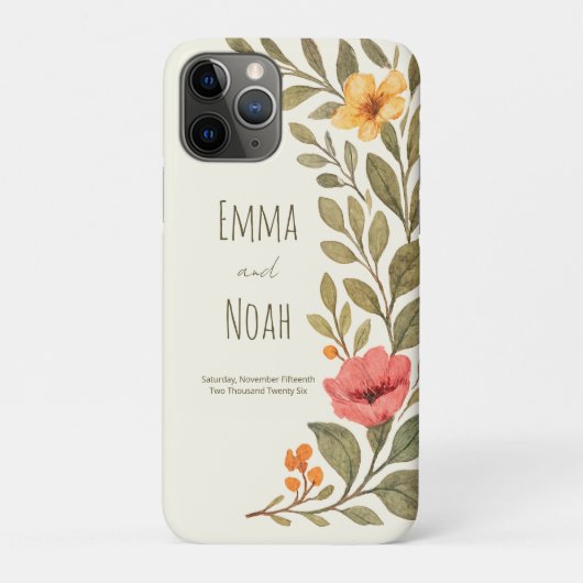 華やかな秋の植物画 フローラル カスタム Case-Mate iPhoneケース (裏)