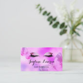 華やかな紫の蝶の点滅 名刺 (スタンド正面)