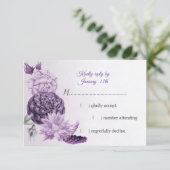 華やかな紫色の花 出欠カード (スタンド正面)