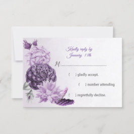 華やかな紫色の花 出欠カード