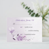 華やかな紫色の花 出欠カード (スタンド正面)