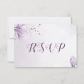 華やかな紫色の花 出欠カード (裏面)