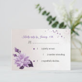 華やかな紫色の花 出欠カード (スタンド正面)