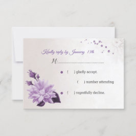 華やかな紫色の花 出欠カード