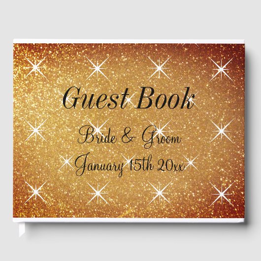 華やかな結婚表紙のグラマラスのゲストブック ゲストブック (正面)