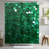 華やかな緑のシークインシャワーカーテン シャワーカーテン