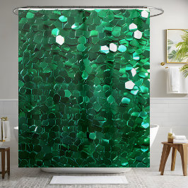 華やかな緑のシークインシャワーカーテン シャワーカーテン