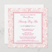 華やかな花々のグランドオープニング招待状（ピンク） 招待状 (正面/裏面)