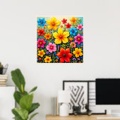 華やかな花々:喜びの庭の芸術 ポスター (ホームオフィス)