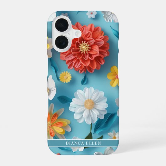 華やかな花々 iPhone 16ケース (裏面)