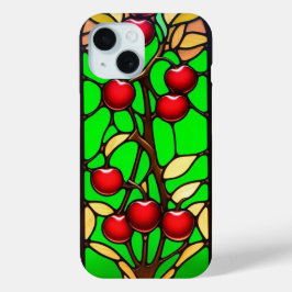 華やかな花と幾何学模様のデザイン iPhone 15ケース
