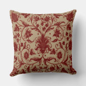 華やかな花と葉花の模様 クッション (裏面)