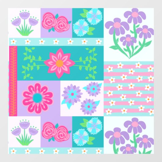 華やかな花のデザイン ウィンドウサイン (シート)