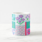 華やかな花のデザイン コーヒーマグカップ (中央)