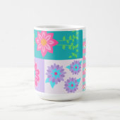 華やかな花のデザイン コーヒーマグカップ (中央)