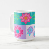 華やかな花のデザイン コーヒーマグカップ (正面左)