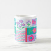 華やかな花のデザイン コーヒーマグカップ (中央)