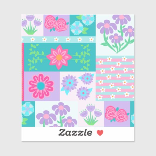 華やかな花のデザイン シール (シート)