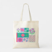 華やかな花のデザイン トートバッグ (裏面)