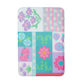 華やかな花のデザイン バスマット (正面縦)