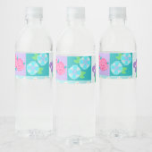 華やかな花のデザイン ペットボトルラベル (ボトル)