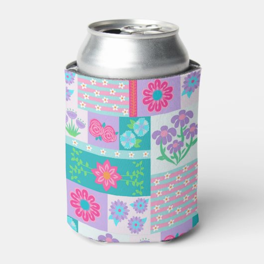 華やかな花のデザイン 缶クーラー (缶正面)