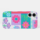 華やかな花のデザイン iPhone 16ケース (裏面横)