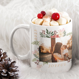 華やかな花のフォトデザイン コーヒーマグカップ