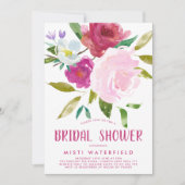 **華やかな花のブライダルシャワー招待状** 招待状 (正面)