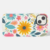 華やかな花の咲き誇り iPhoneケース (裏面横)