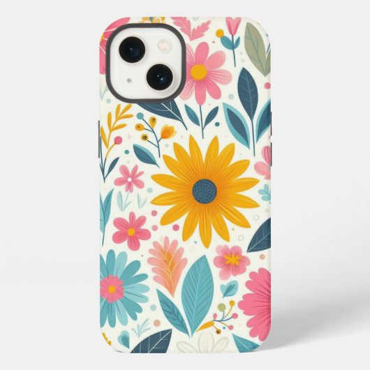 華やかな花の咲き誇り iPhoneケース (裏面)