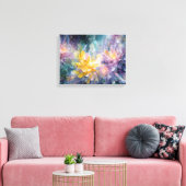 華やかな花の抽象画: 爆発的な色彩 キャンバスプリント (インサイチュ (リビング))