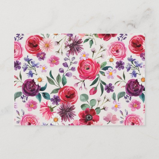 華やかな花の結婚式 エンクロージャーカード (裏面)