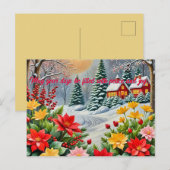 華やかな花園のクリスマスカード ポストカード (正面/裏面)