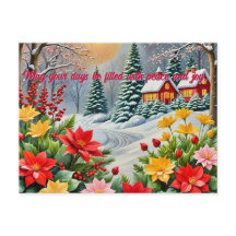 華やかな花園のクリスマスカード