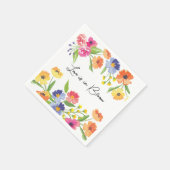 華やかな花園 ピンク オレンジ 愛の花盛り スタンダードカクテルナプキン (角)